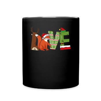 Fuchs liebe - Tasse einfarbig - Schwarz - Vorne