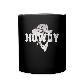Howdy Western Country Southern Cowboy Texas - Tasse einfarbig - Schwarz - Vorne
