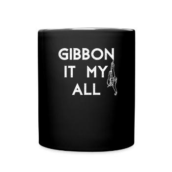 Gibbon singe dicton drôle - Mug uni - noir - Devant