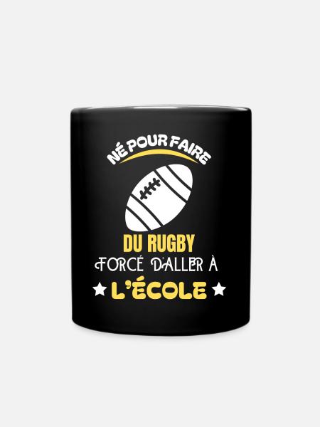 Born for school rugby - Full Colour Mug - black