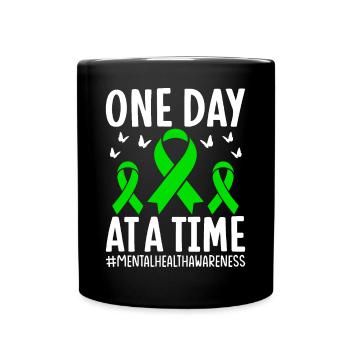 Ceinture verte - Mug uni - noir - Devant