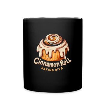 Zimtschnecke Bäcker - Tasse einfarbig - Schwarz - Vorne
