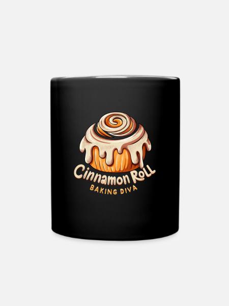 Zimtschnecke Bäcker - Tasse einfarbig - Schwarz