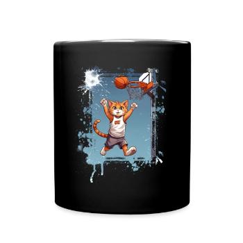 Joueur de basket-ball chat - Mug uni - noir - Devant