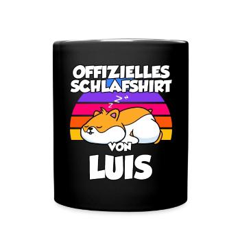 Offizielles Schlafshirt Von Luis - Tasse einfarbig - Schwarz - Vorne