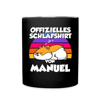 Offizielles Schlafshirt Von Manuel - Tasse einfarbig - Schwarz - Vorne