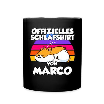 Offizielles Schlafshirt Von Marco - Tasse einfarbig - Schwarz - Vorne