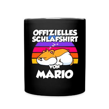 Offizielles Schlafshirt Von Mario - Tasse einfarbig - Schwarz - Vorne