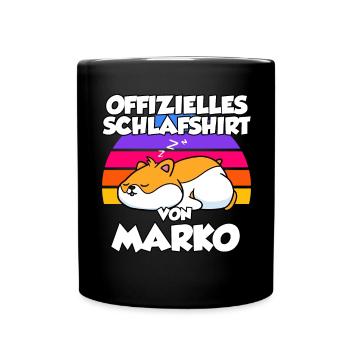 Offizielles Schlafshirt Von Marko - Tasse einfarbig - Schwarz - Vorne