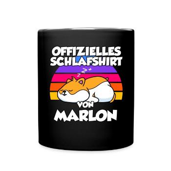 Offizielles Schlafshirt Von Marlon - Tasse einfarbig - Schwarz - Vorne