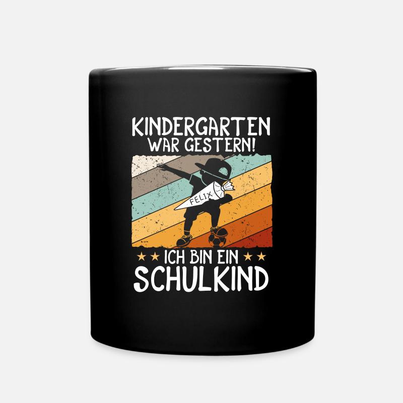 Ich bin ein Schulkind Felix Einschulung - Tasse einfarbig - Schwarz