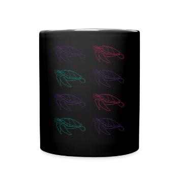 Turtle Family Ocean Love Environmental Protection - Full Colour Mug - black - Front