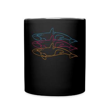 Trio Orca's Art Line Closeness to Nature - Full Colour Mug - black - Front