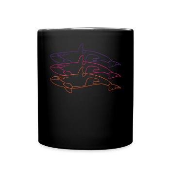 Trio Orca's Art Line Closeness to Nature - Full Colour Mug - black - Front