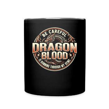 DRAGON’S BLOOD coule dans mes veines DRAGON BLOOD - Mug uni - noir - Devant