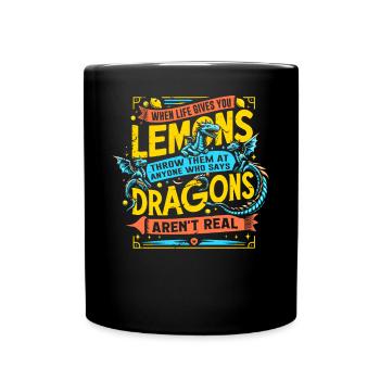 LES DRAGONS SONT RÉELS - Dire drôle que les DRAGONS sont là - Mug uni - noir - Devant