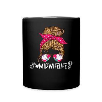 Nurse Midwife Birth Worker - Tasse einfarbig - Schwarz - Vorne