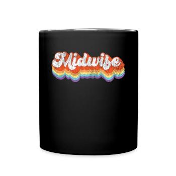 Nurse Midwife Birth Worker Retro - Tasse einfarbig - Schwarz - Vorne