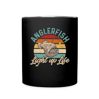 Poisson-grenouille Pêcheur en haute mer Pêcheur à la ligne - Mug uni - noir - Devant