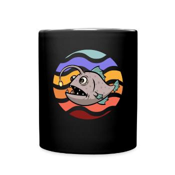 Poisson-grenouille Pêcheur en haute mer Pêcheur à la ligne - Mug uni - noir - Devant