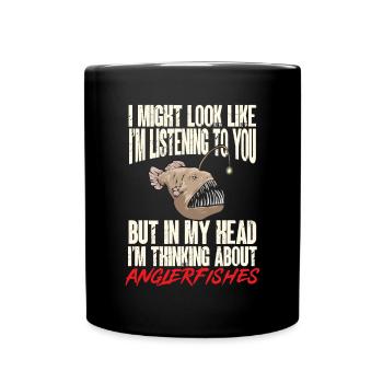Poisson-grenouille Pêcheur en haute mer Pêcheur à la ligne - Mug uni - noir - Devant