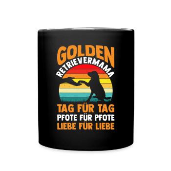 Dog Mom Mistress Dog Golden Retriever - Full Colour Mug - black - Front
