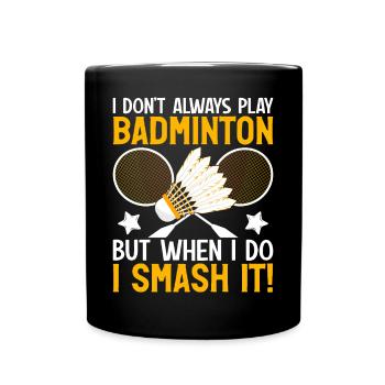 Funny badminton player - Full Colour Mug - black - Front