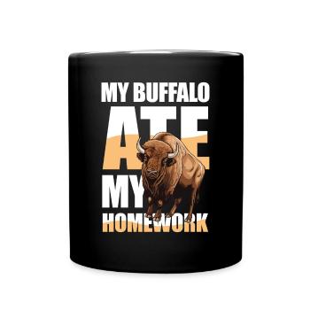 My Buffalo Ate My Homework - Tasse einfarbig - Schwarz - Vorne