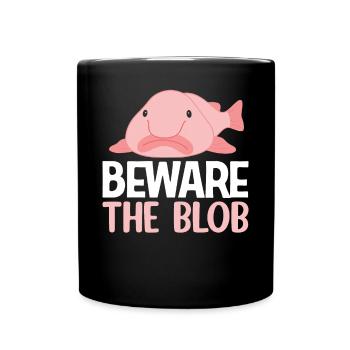 Lustiger Blobfisch Meerestier - Tasse einfarbig - Schwarz - Vorne