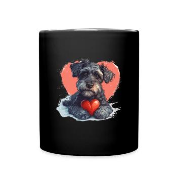 Schnoodle Snoodle Dog Breed Pet Cute Graphic - Full Colour Mug - black - Front