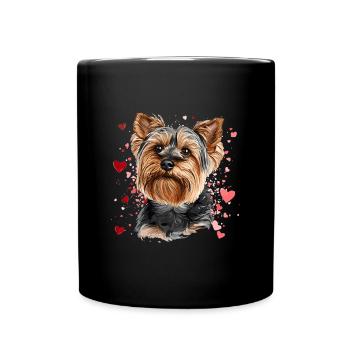 Yorkshire Terrier Yorkie Dog Breed Pet Cute - Full Colour Mug - black - Front