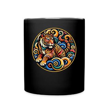 Chinese Zodiac Tiger Elegance and Power Inspired - Full Colour Mug - black - Front