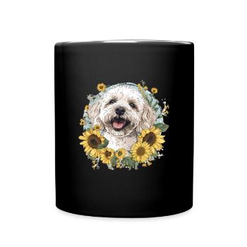 Maltipoo Sunflowers Dog Breed Pet Cute Funny - Tasse einfarbig - Schwarz - Vorne