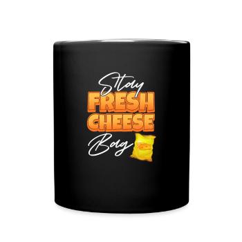 Käse Käsekuchen Essen Geschenk - Tasse einfarbig - Schwarz - Vorne