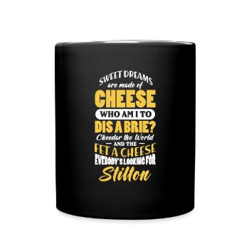 Käse Käsekuchen Essen Geschenk - Tasse einfarbig - Schwarz - Vorne