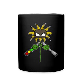 Gegen Grüne Politik Sonnenblume - Tasse einfarbig - Schwarz - Vorne