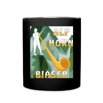 ALPHORN BLÄSER - Tasse einfarbig - Schwarz - Vorne