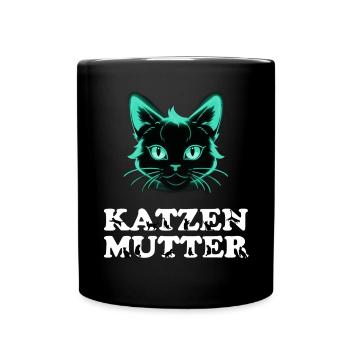 Cat Mom Design - Full Colour Mug - black - Front