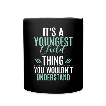 Youngest Child Gift - Full Colour Mug - black - Front