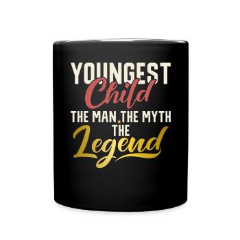 Youngest Child Gift - Full Colour Mug - black - Front