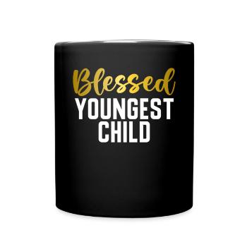 Youngest Child Gift - Full Colour Mug - black - Front