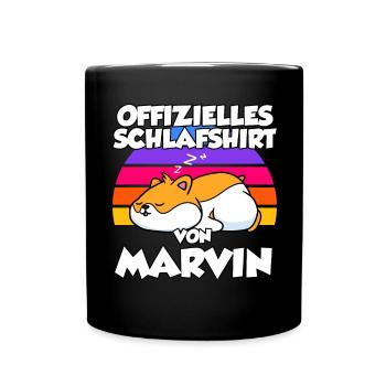 Offizielles Schlafshirt Von Marvin - Tasse einfarbig - Schwarz - Vorne