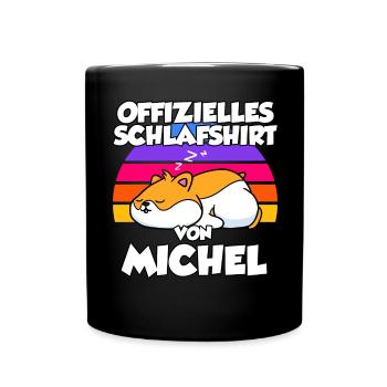 Offizielles Schlafshirt Von Michel - Tasse einfarbig - Schwarz - Vorne