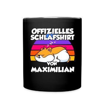 Offizielles Schlafshirt Von Maximilian - Tasse einfarbig - Schwarz - Vorne