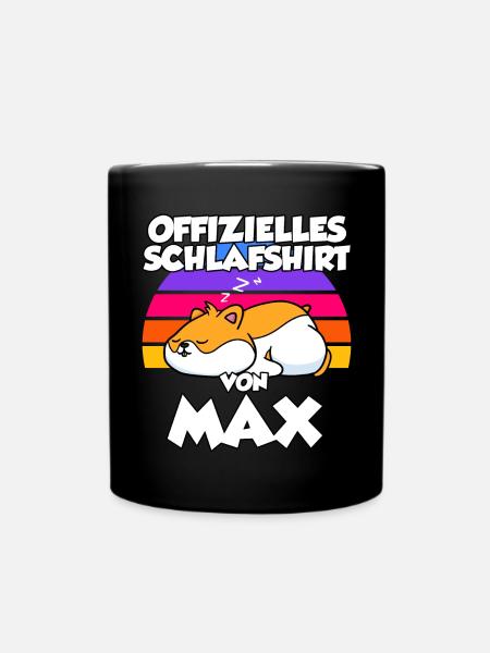 Offizielles Schlafshirt Von Max - Tasse einfarbig - Schwarz