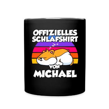 Offizielles Schlafshirt Von Michael - Tasse einfarbig - Schwarz - Vorne