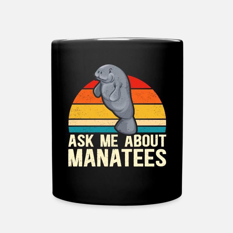 Manati Manatee Rundschwanzseekuh Manatis Geschenk - Tasse einfarbig - Schwarz