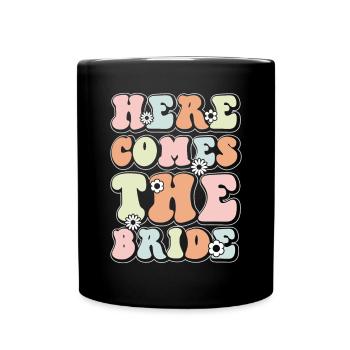 Honorpower Bridesmaid Groovy Bachelor - Full Colour Mug - black - Front