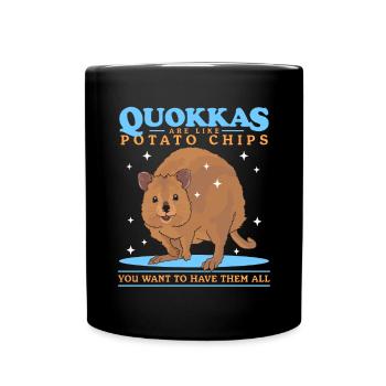 Quokka Kurzschwanzkänguru Quokkas Geschenk - Tasse einfarbig - Schwarz - Vorne