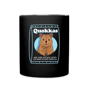 Quokka Kurzschwanzkängurus Quokkas Geschenk - Tasse einfarbig - Schwarz - Vorne